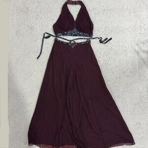 Vtg Therese Women’s Purple Two-Piece Bralette & Culottes Outfit Beaded Accents